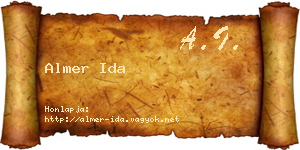Almer Ida névjegykártya
